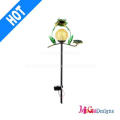 Outdoor Metal Glass Frog Garden Stake Solar Lights